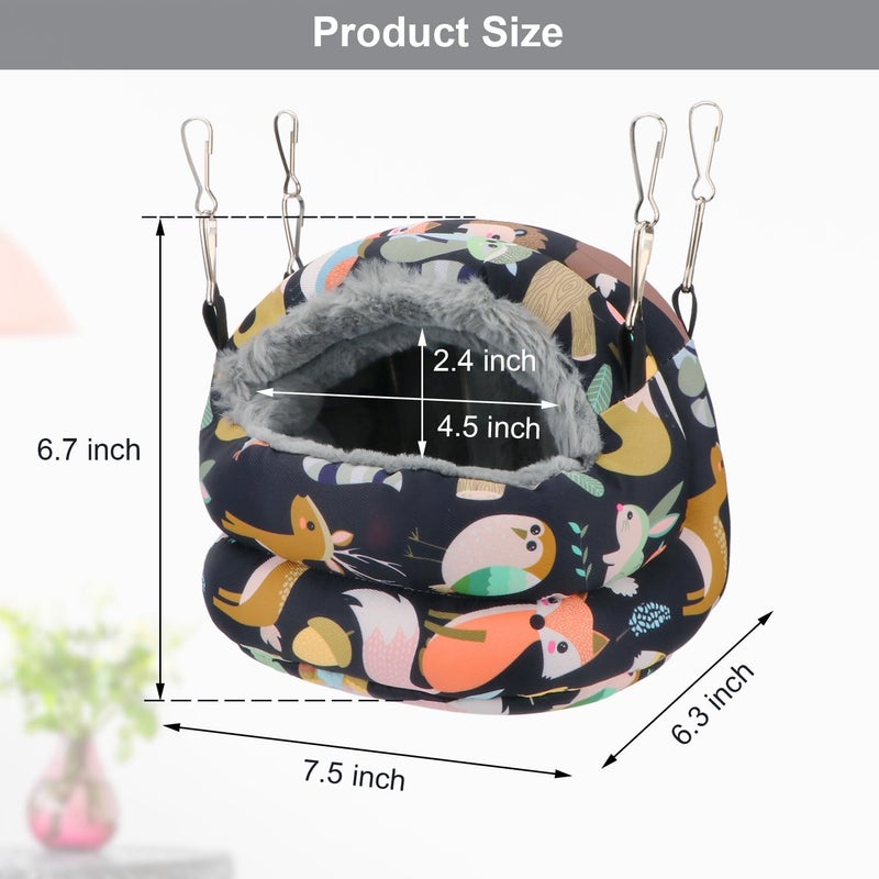 Reshiho Bird Nest House Winter Warm Bird Bed Hanging Hammock Snuggle Hut for Parakeets Budgies Cockatiels Conures Quaker Parrot (Small, Black) - Image 3